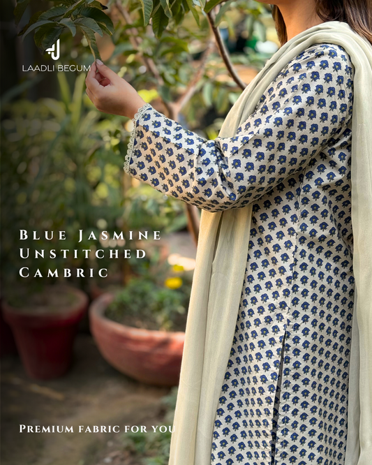 Blue jasmine ( unstitched winter cambric)