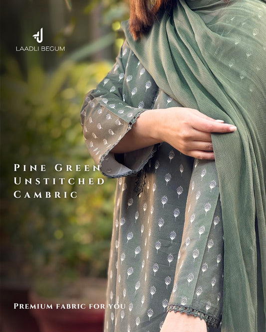 Pine Green ( unstitched winter cambric)