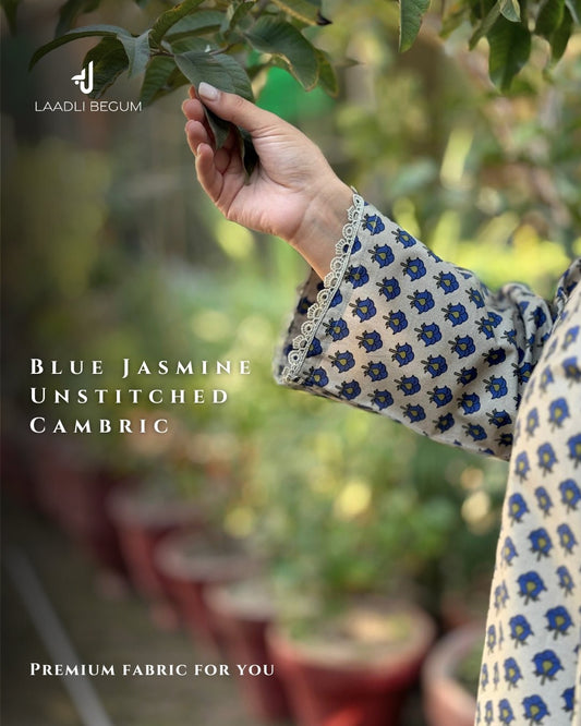 Blue jasmine ( unstitched winter cambric)
