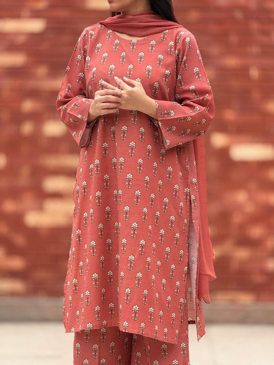 Coral (Unstitched khaddar) 5m