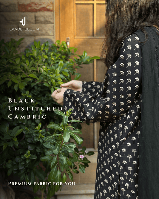Black (Unstitched Premium Cambric Cotton)