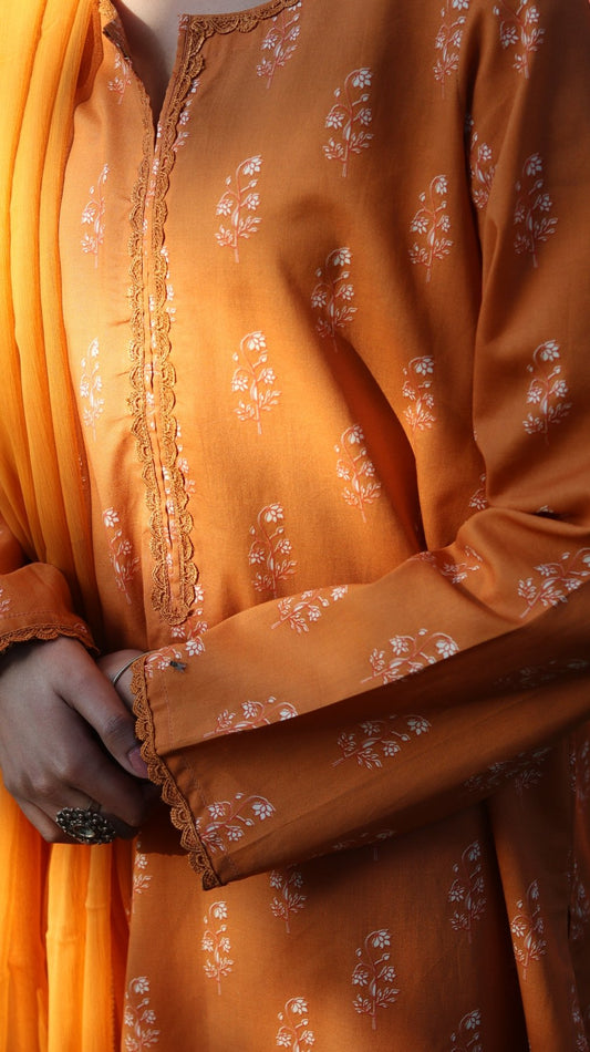 Marigold- shirt piece Lawn (cotton)