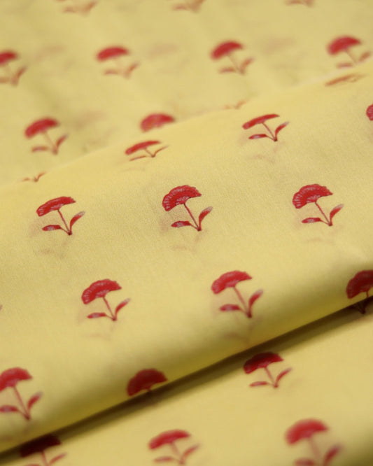 Yellow - Premium Unstitched Lawn (5m)