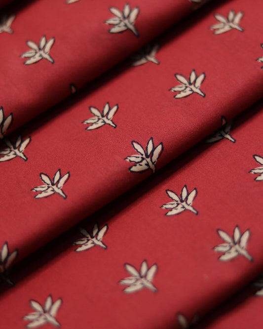 Petal Red - Premium Unstitched Lawn (5m)