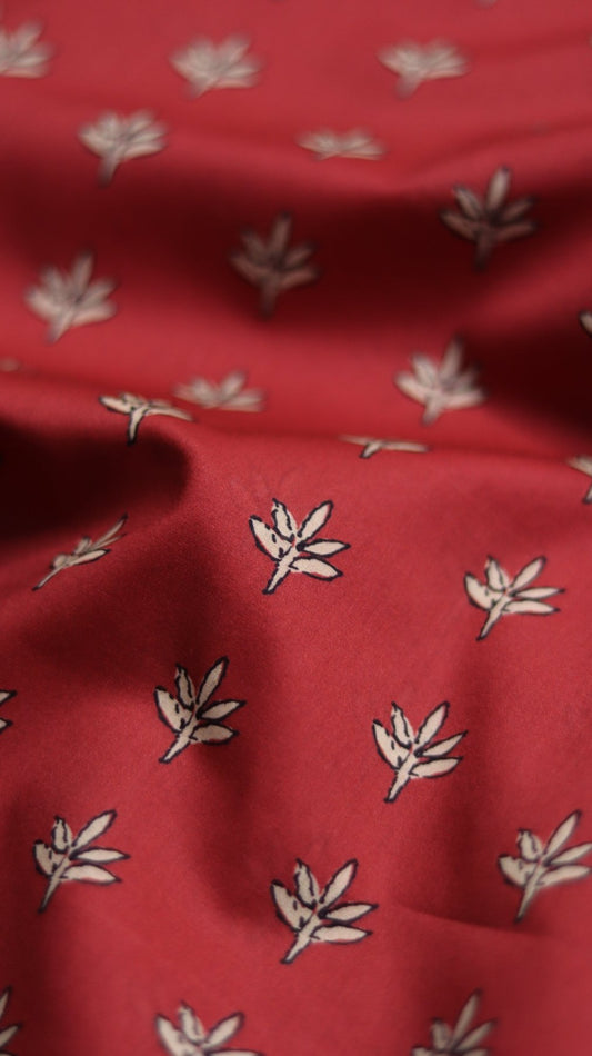 Petal Red - Premium Unstitched Lawn (5m)