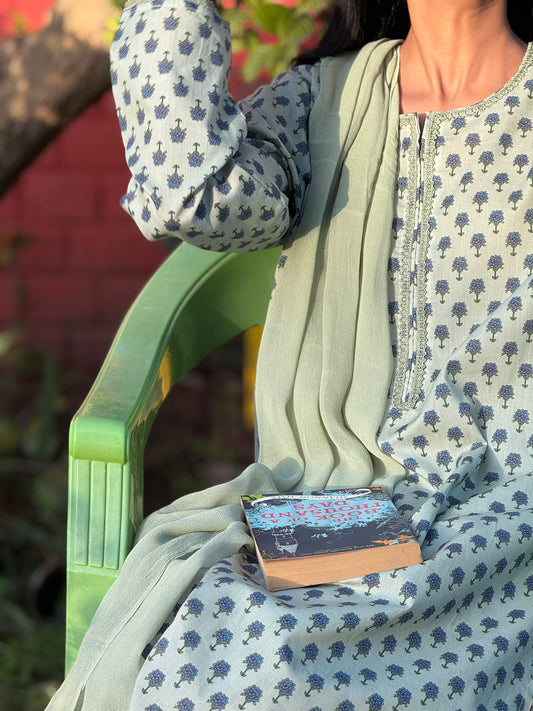 Mystic Green - Shirt piece Lawn(cotton)