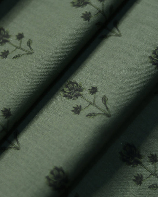 Pastel Night Green (Unstitched Light khaddar) 5m