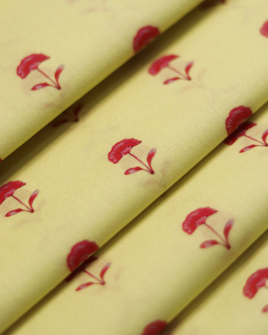 Yellow - Premium Unstitched Lawn (5m)