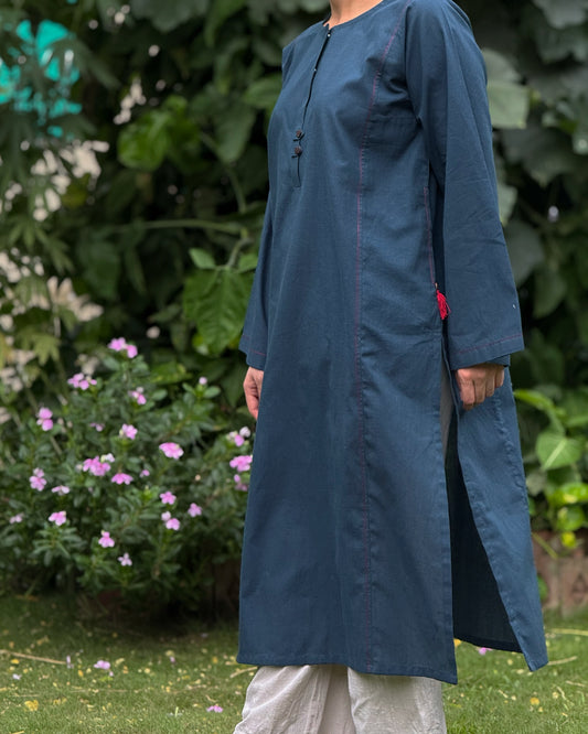 Midnight Zinc Kurta (Stitched)