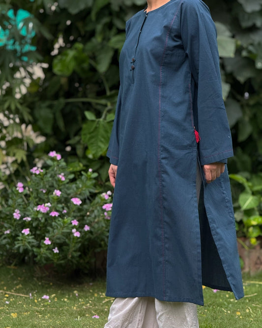 Midnight Zinc Kurta (Stitched)