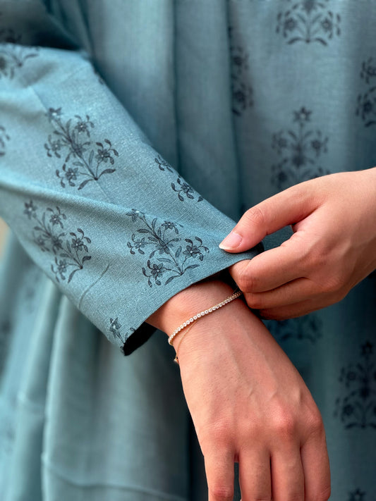 Pastel Night Blue (Unstitched Light khaddar) 5m