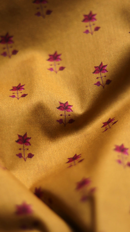 Petal Mustard  - Premium Lawn Unstitched 5m