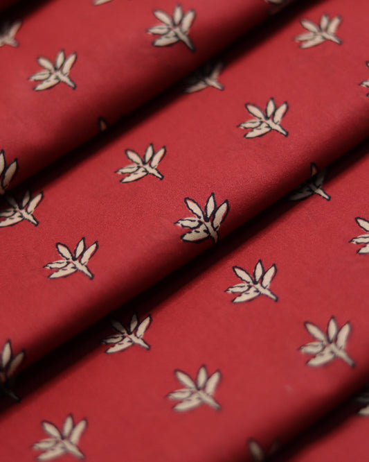 Petal Red - Premium Unstitched Lawn (5m)