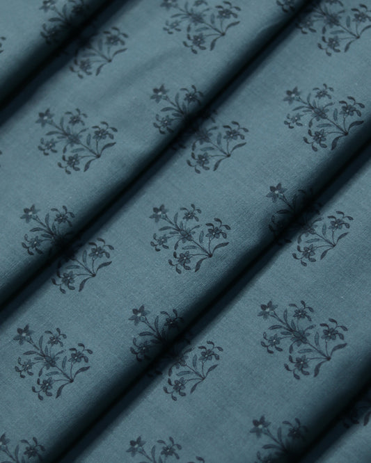 Pastel Night Blue (Unstitched Light khaddar) 5m