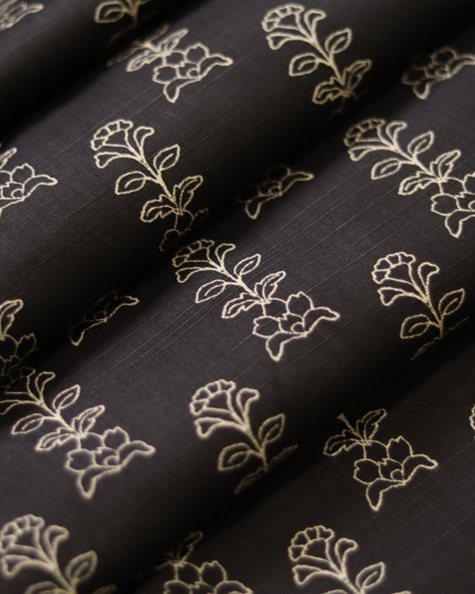 Midnight Black (Unstitched khaddar) 5m