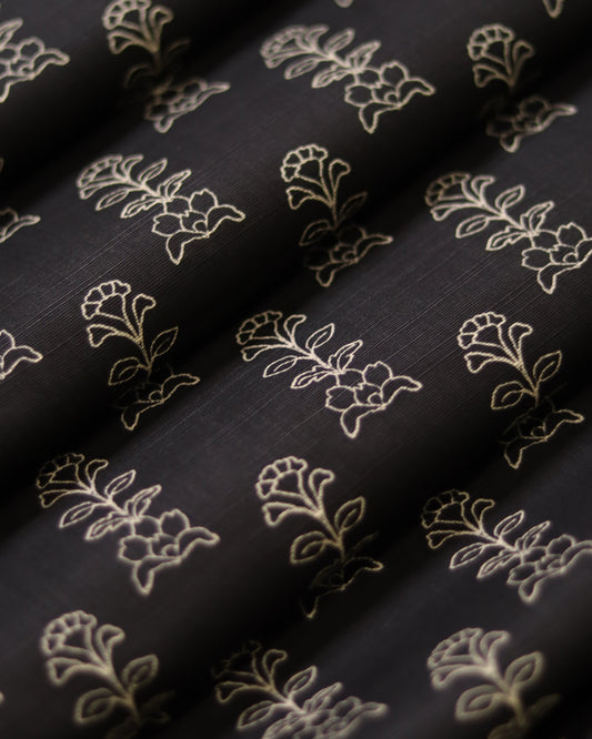 Midnight Black (Unstitched khaddar) 5m
