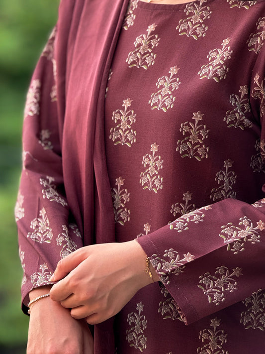 Red Grape (Unstitched Light khaddar) 5m